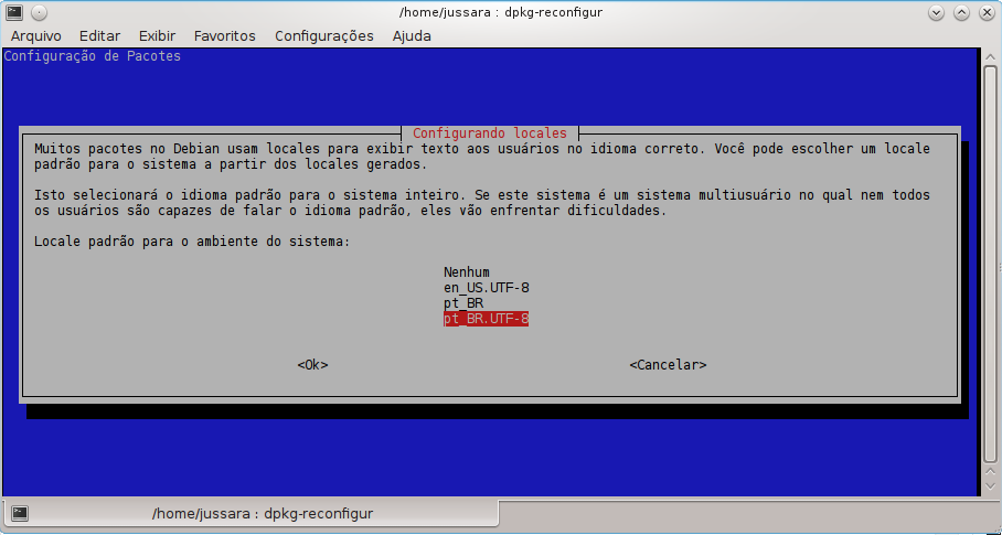 Alterando o idioma do Debian
